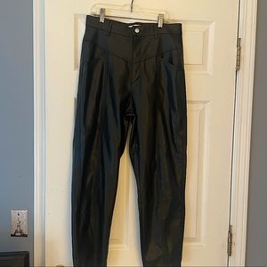 Zara High Rise Leather Pants